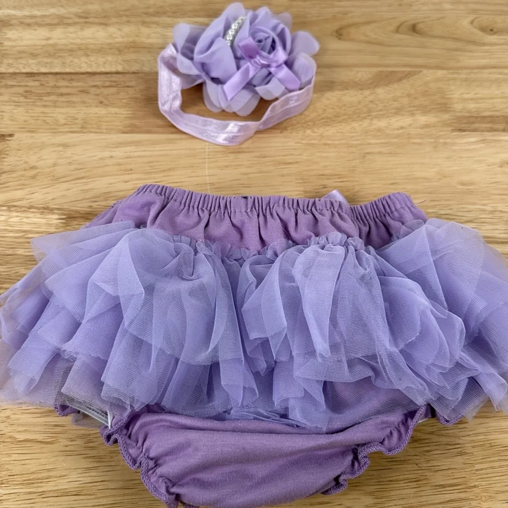 Baby Lavender Tutu Bloomers and Headband Set